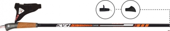 Карбоновые палки для скандинавской ходьбы фиксированной длинны KV+ Exclusive Ergo Clip 60% карбон (черные)